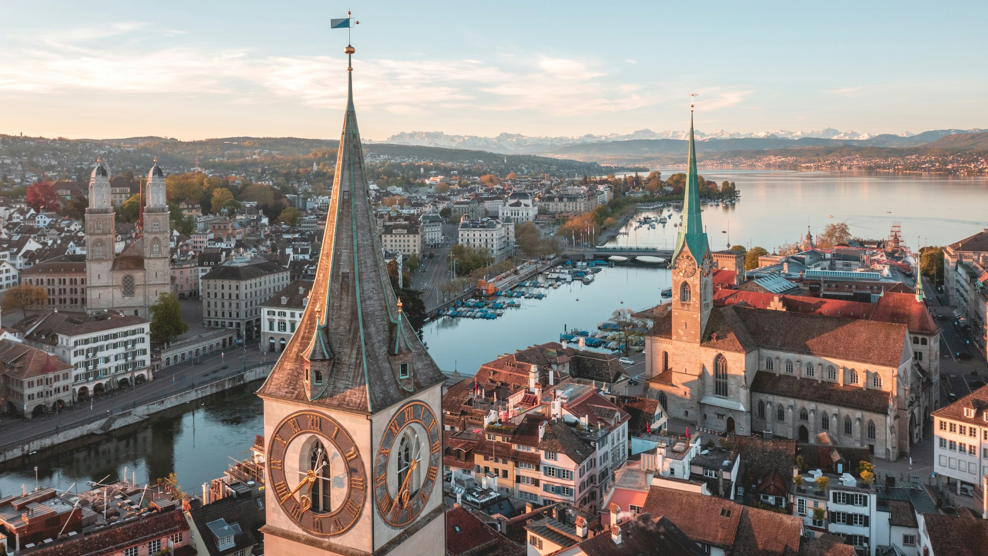 Zürich — vue aérienne sur le lac